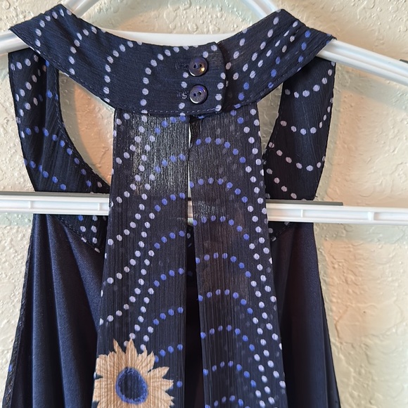 Versona jumpsuit navy blue with sunflowers size 10 - Picture 7 of 8